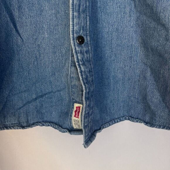 Levis Denim Blue Jean Button Up Cotton Shirt Youth Size Medium 10-12 YRS - Picture 7 of 9